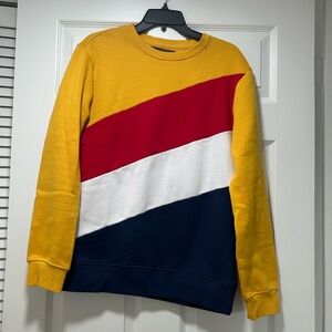 Forever 21 Multicolor Crewneck Sweater - Yellow, Red, White, Blue